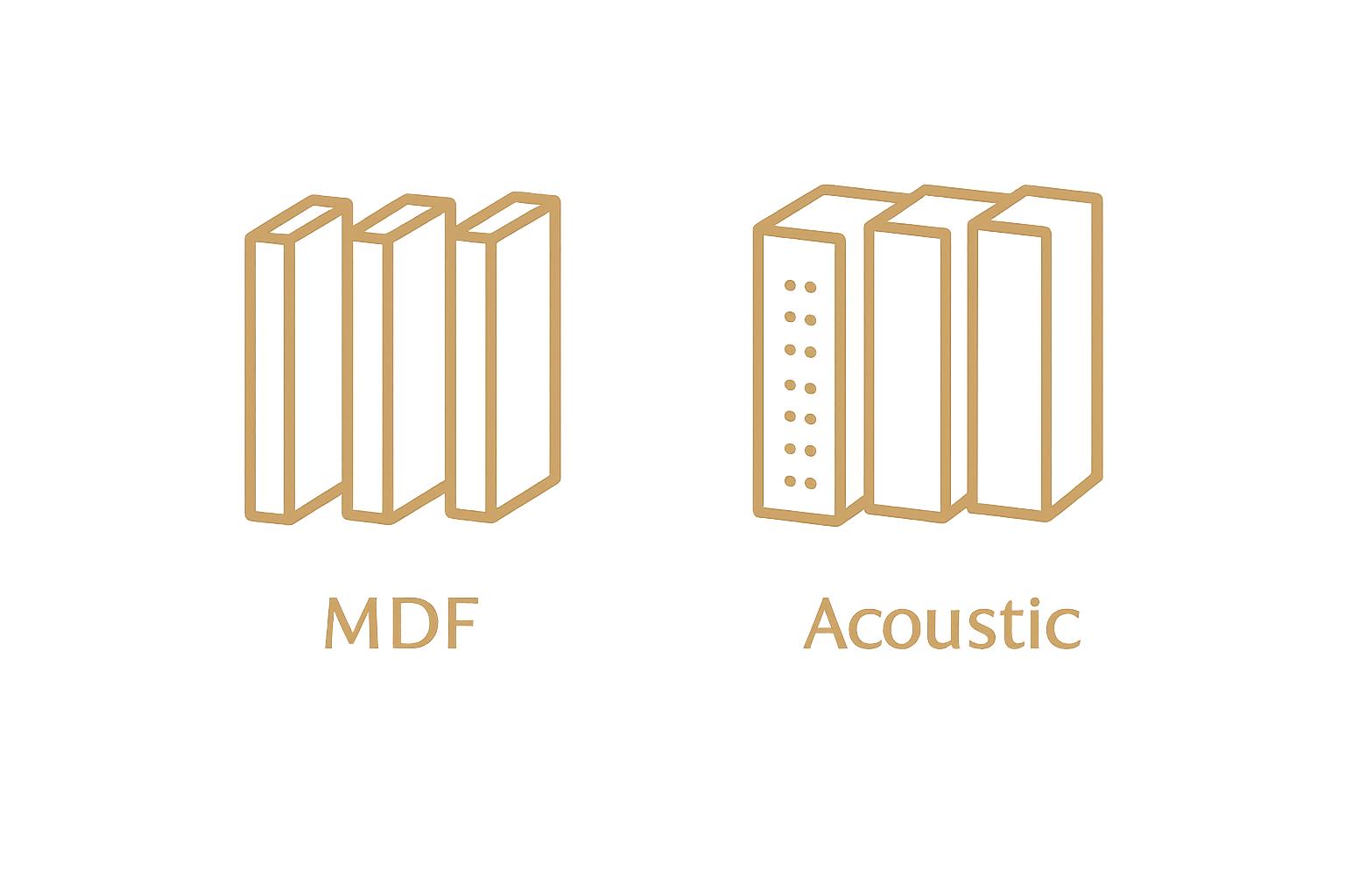 MDF ve akustik panel ikonları